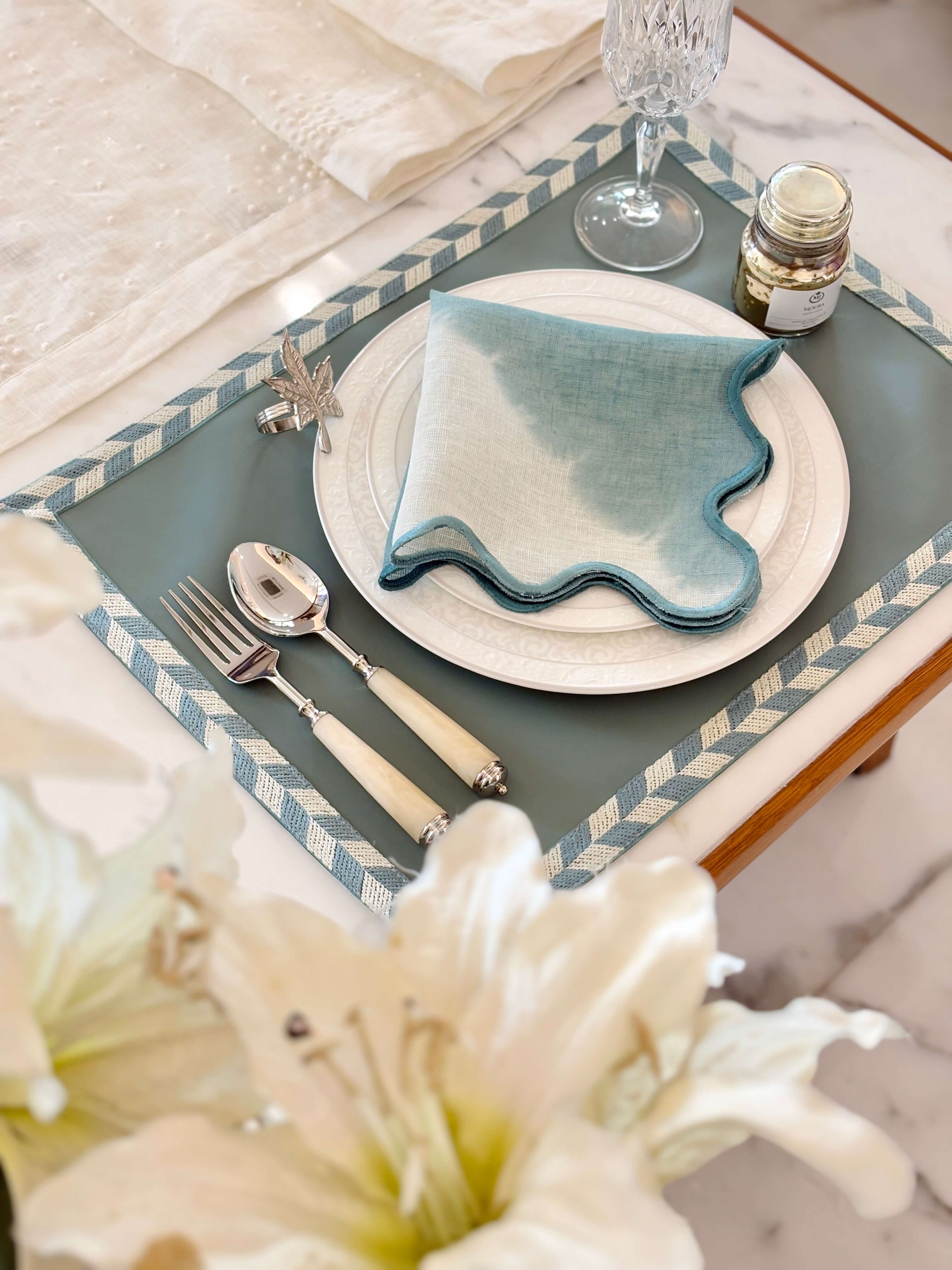 Faux Leather  Lace Mat