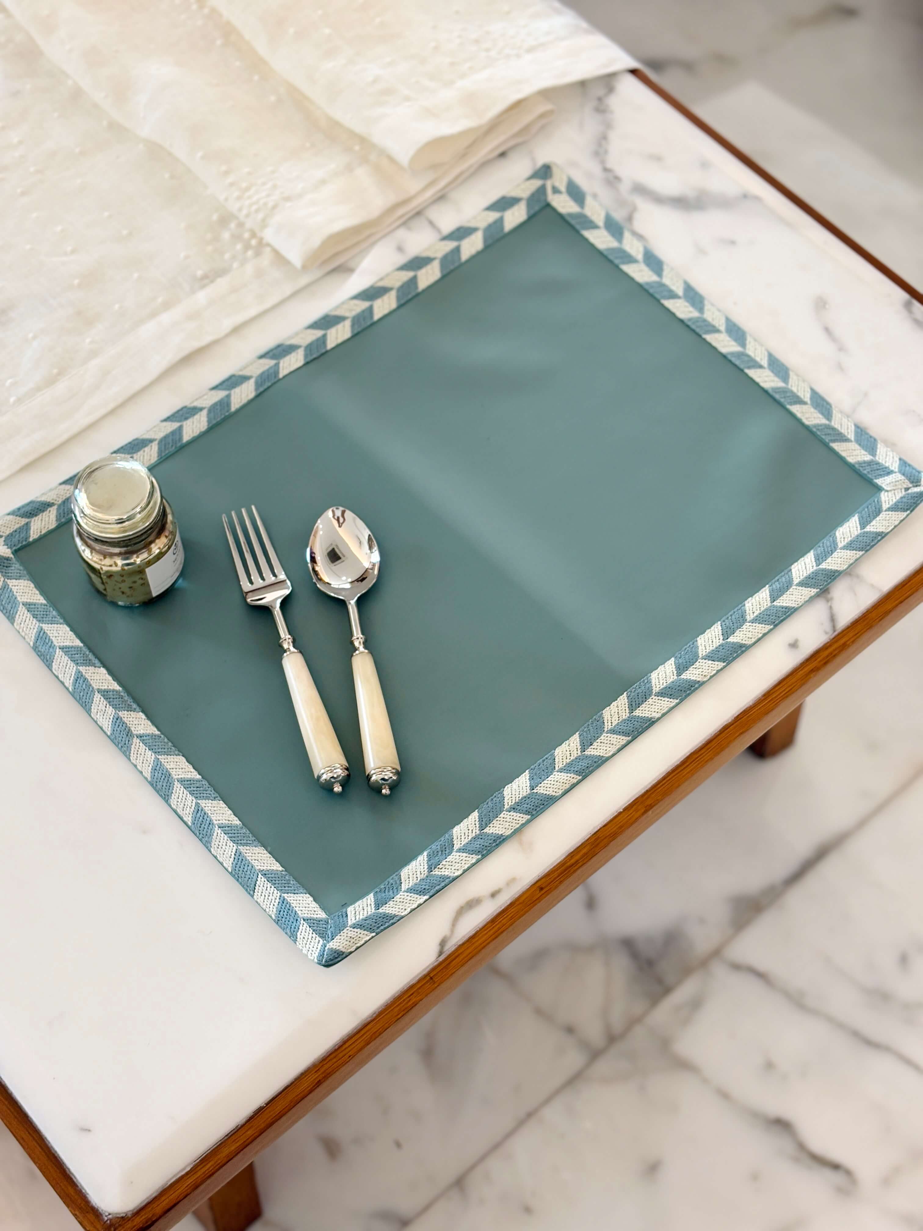 Faux Leather  Lace Mat