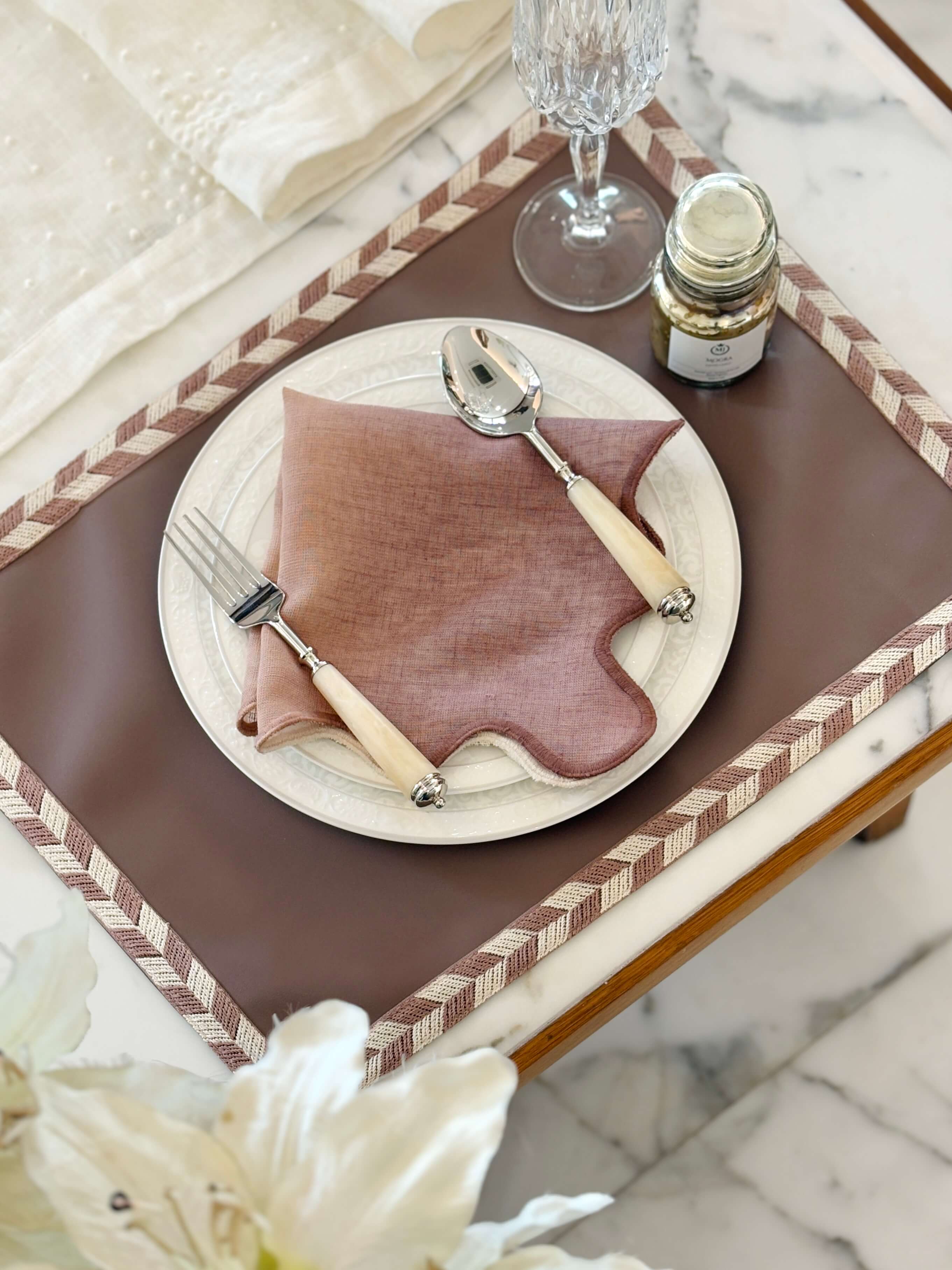 Faux Leather  Lace Mat