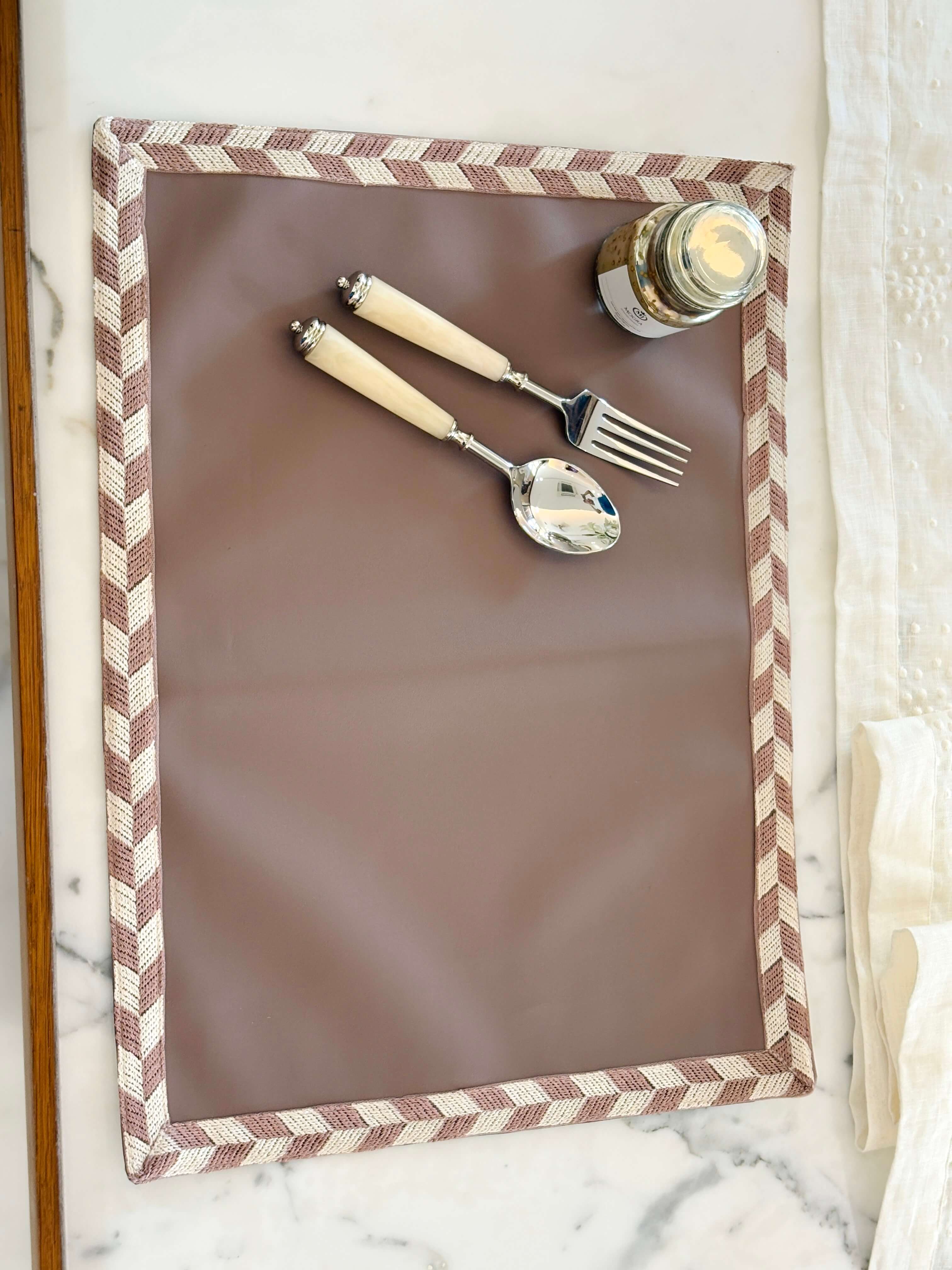 Faux Leather  Lace Mat