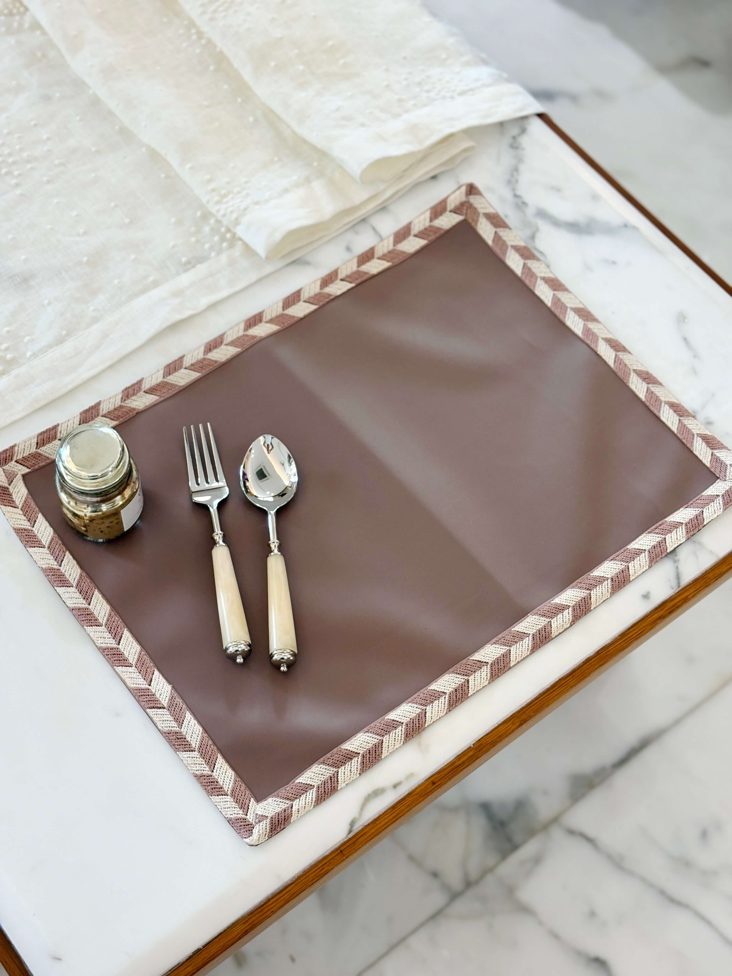 Faux Leather  Lace Mat