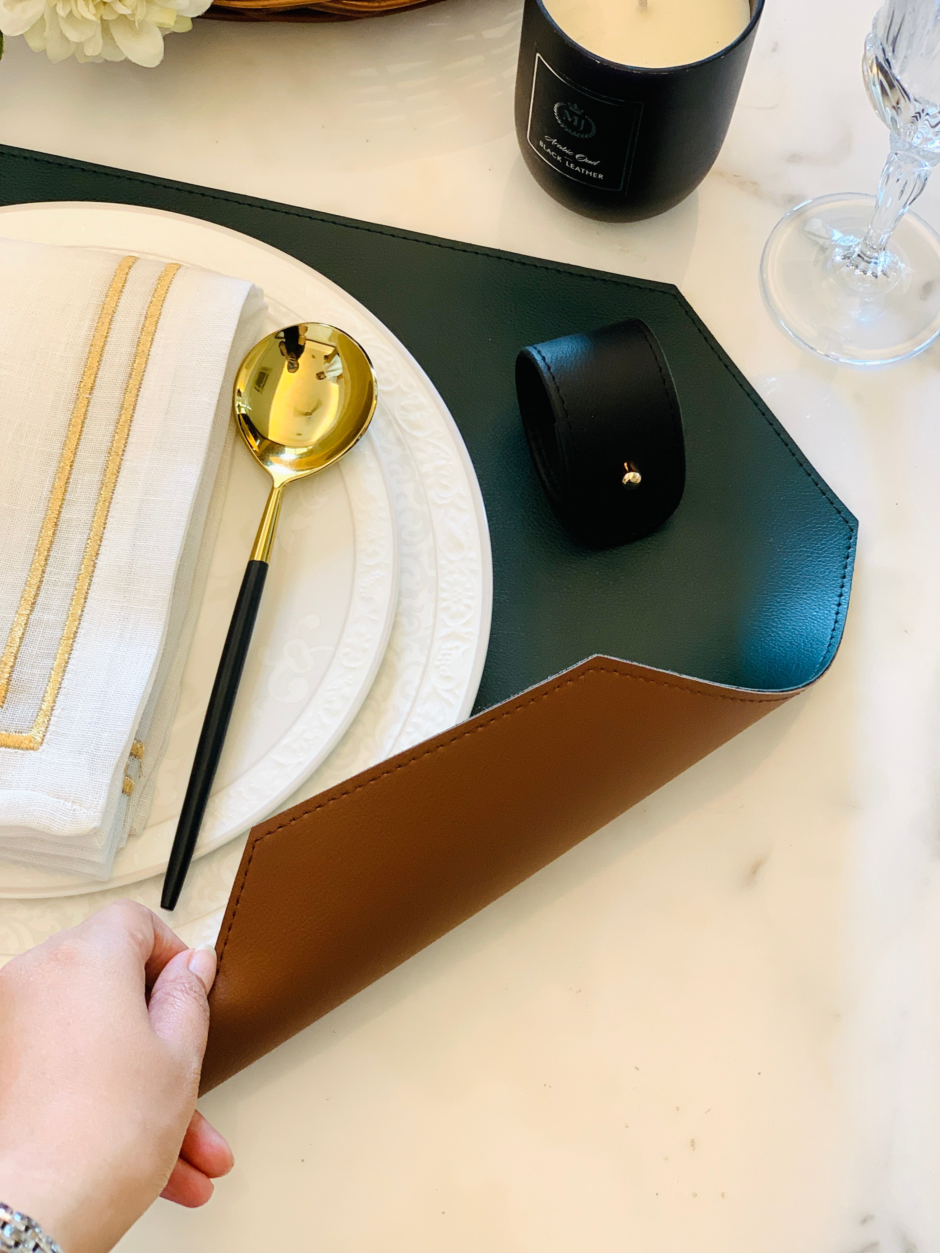 Faux Revesible  Leather Mat