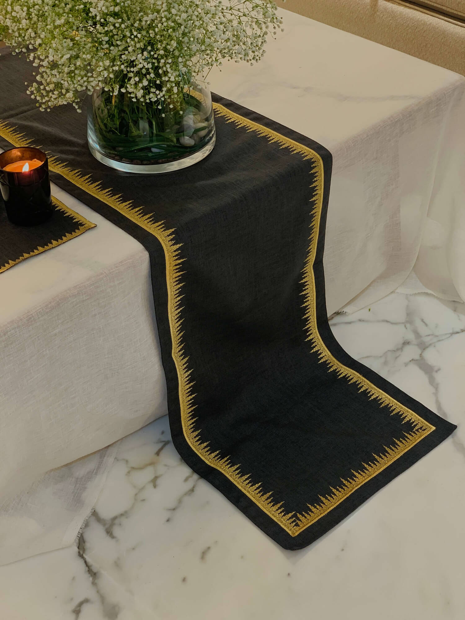 Zig Zag Embroidery Runner