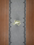scallop embroidery runner - Grey