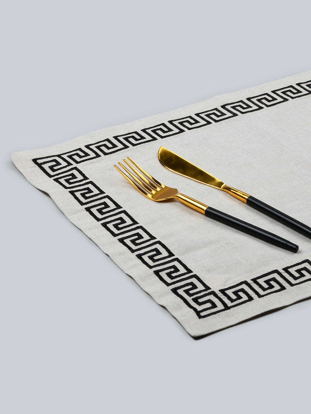 The Greek Embroider Mat - Beige