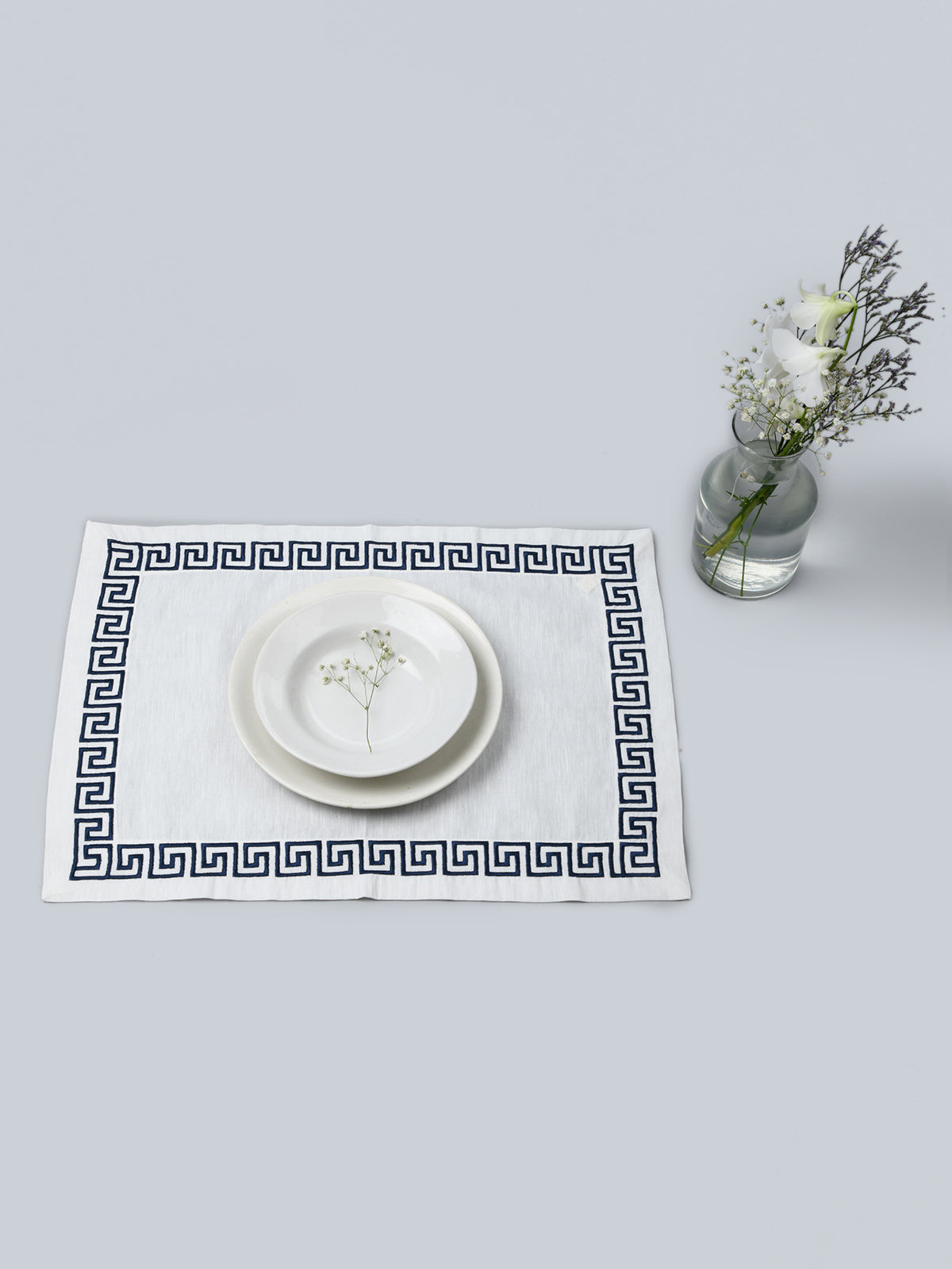The Greek | Embroider Mat - White