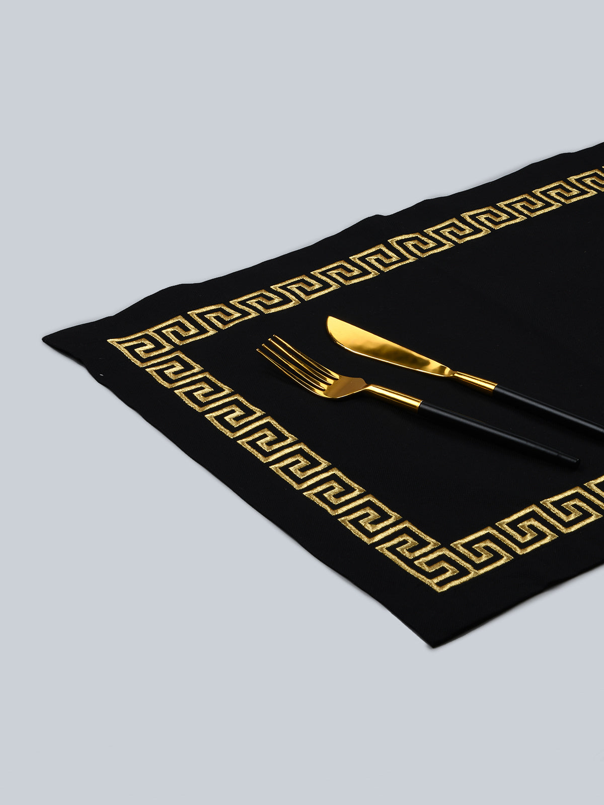The Greek Embroider Mat - Black
