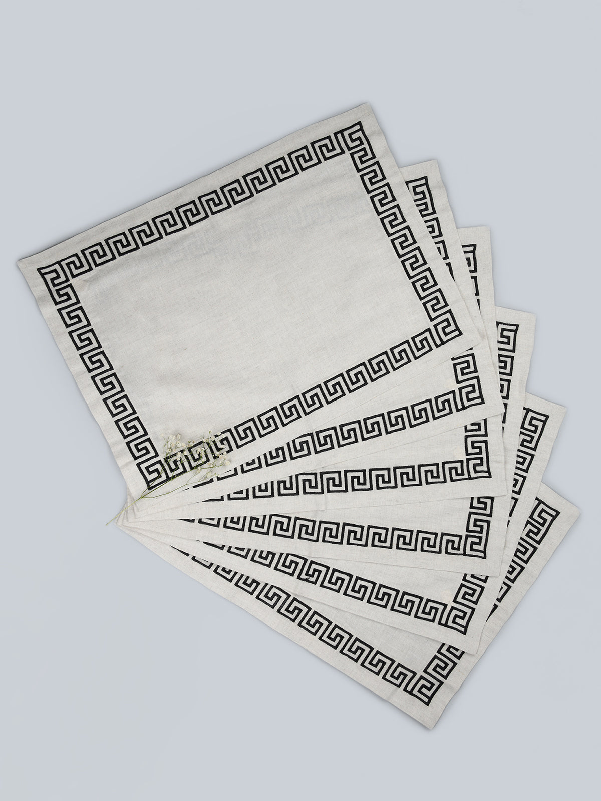 The Greek Embroider Mat - Beige