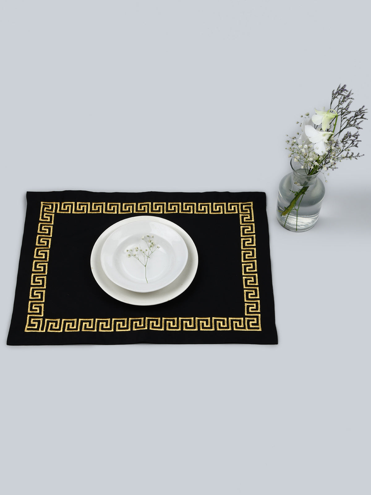 The Greek Embroider Mat - Black