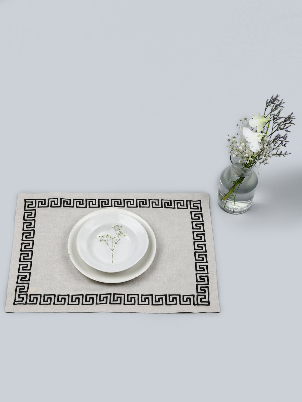 The Greek Embroider Mat - Beige