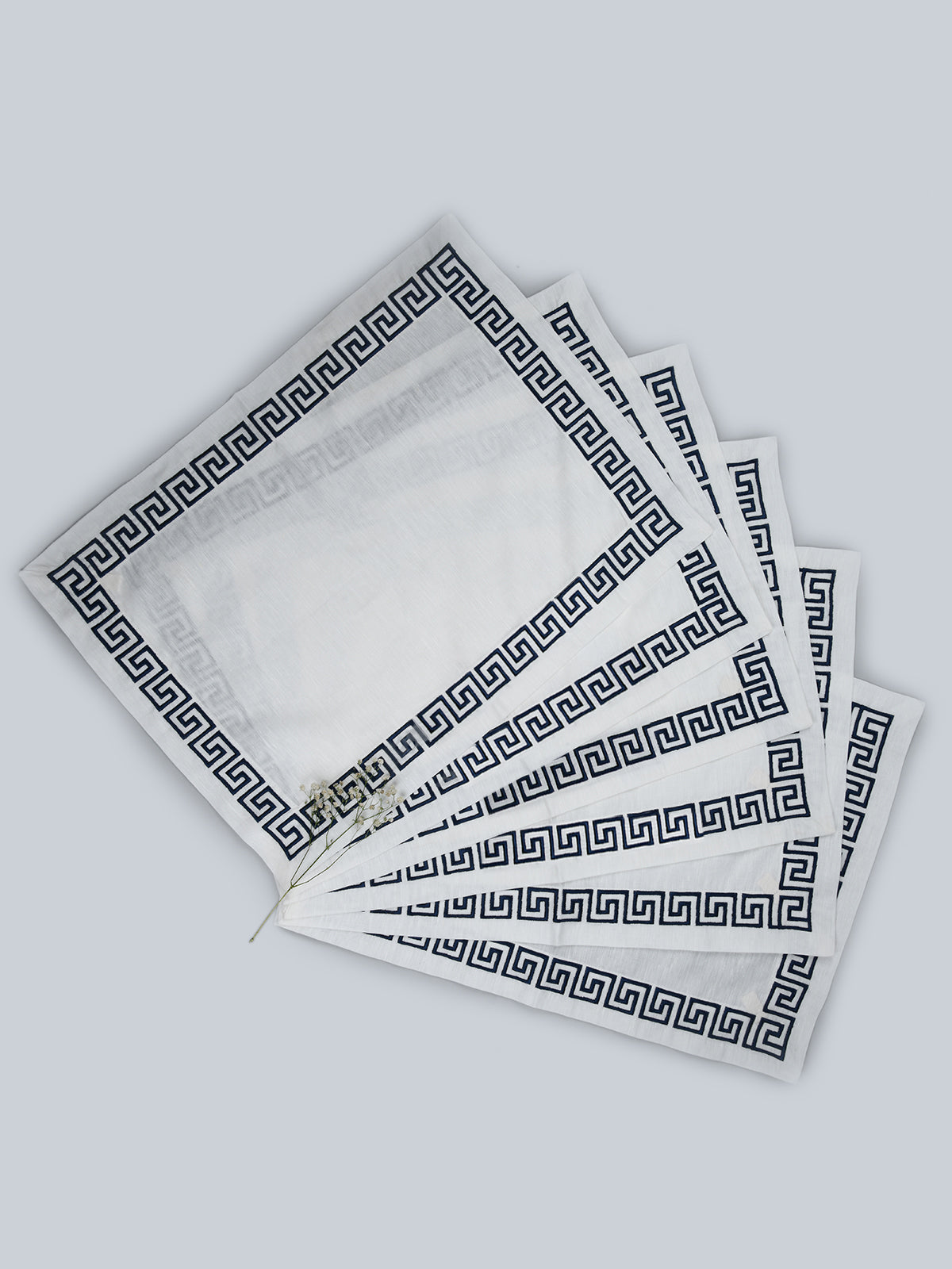 The Greek | Embroider Mat - White