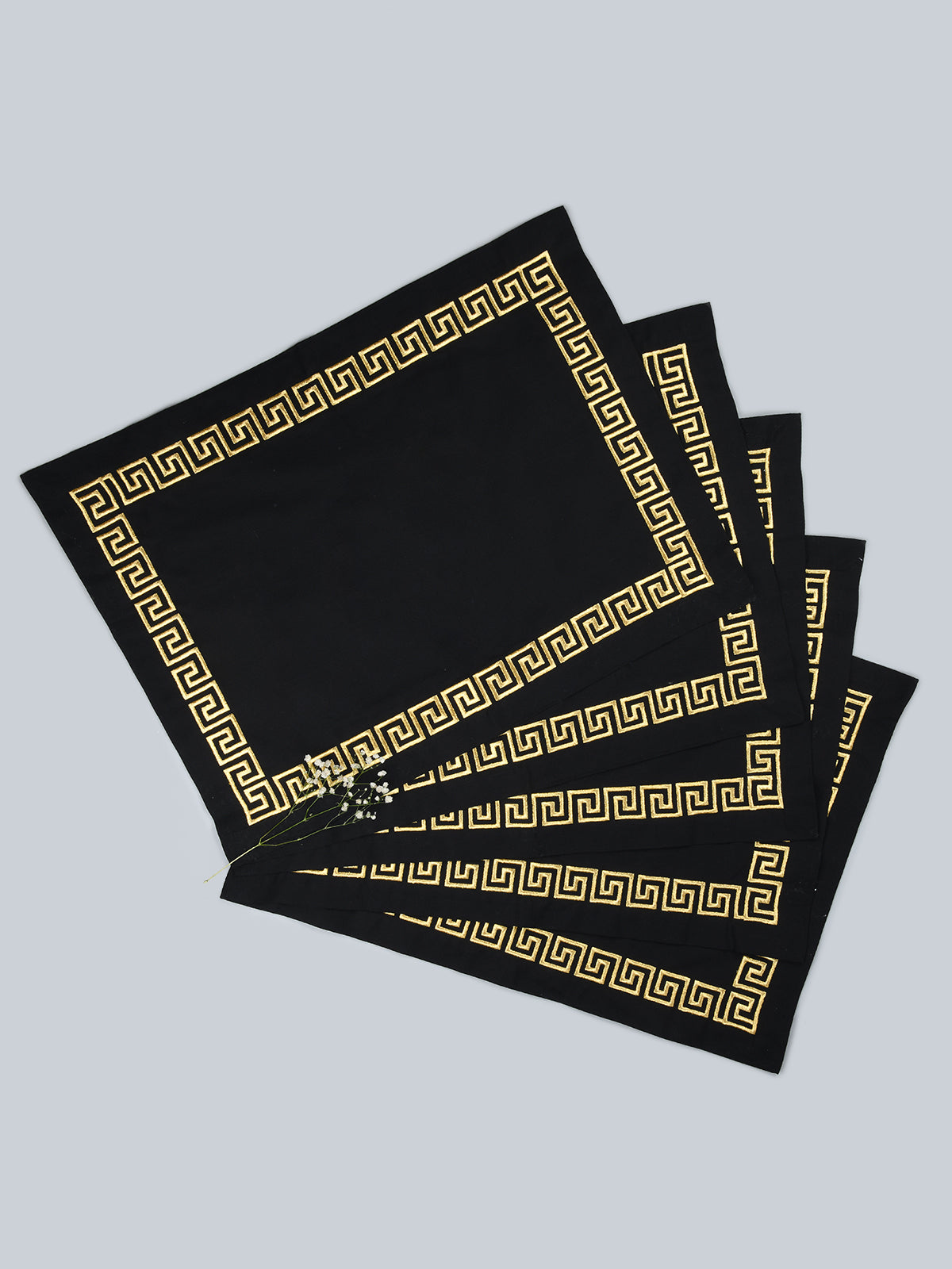 The Greek Embroider Mat - Black