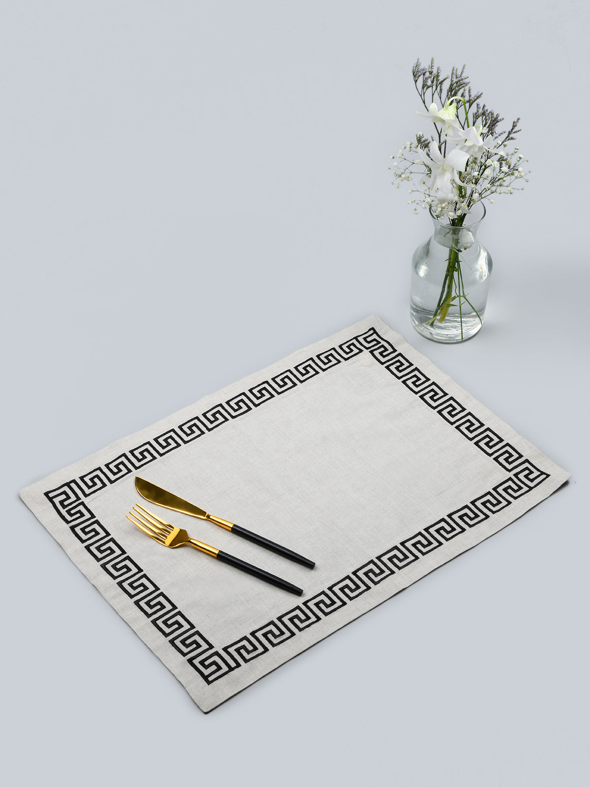 The Greek Embroider Mat - Beige